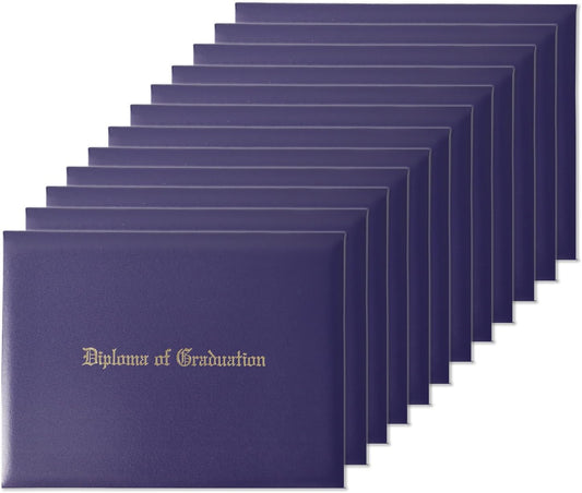 Diploma Holder 8.5x11 Imprinted Graduation Covers - 12-Pack