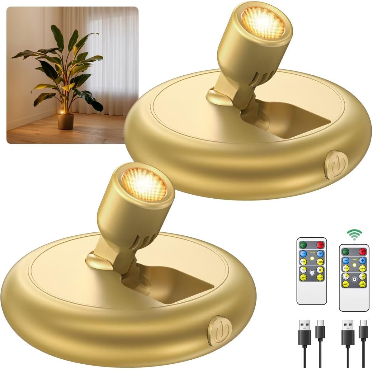 Rechargeable Battery LED Spotlight Indoor for Art and Plants
