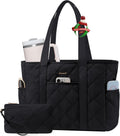 LOVEVOOK Puffer Tote Bag for Women with Cup Holder - Lightweight Work