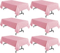 sancua 6 Pack Pink Tablecloth 60 x 102 in - Washable, Stain Resistant