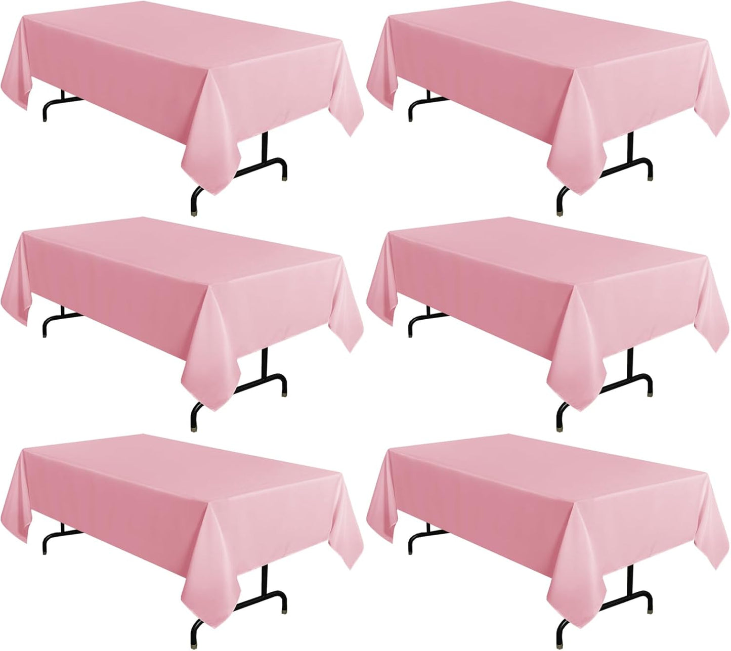 Sancua 6 Pack Pink Tablecloths for 6 Feet Tables - Durable & Stylish