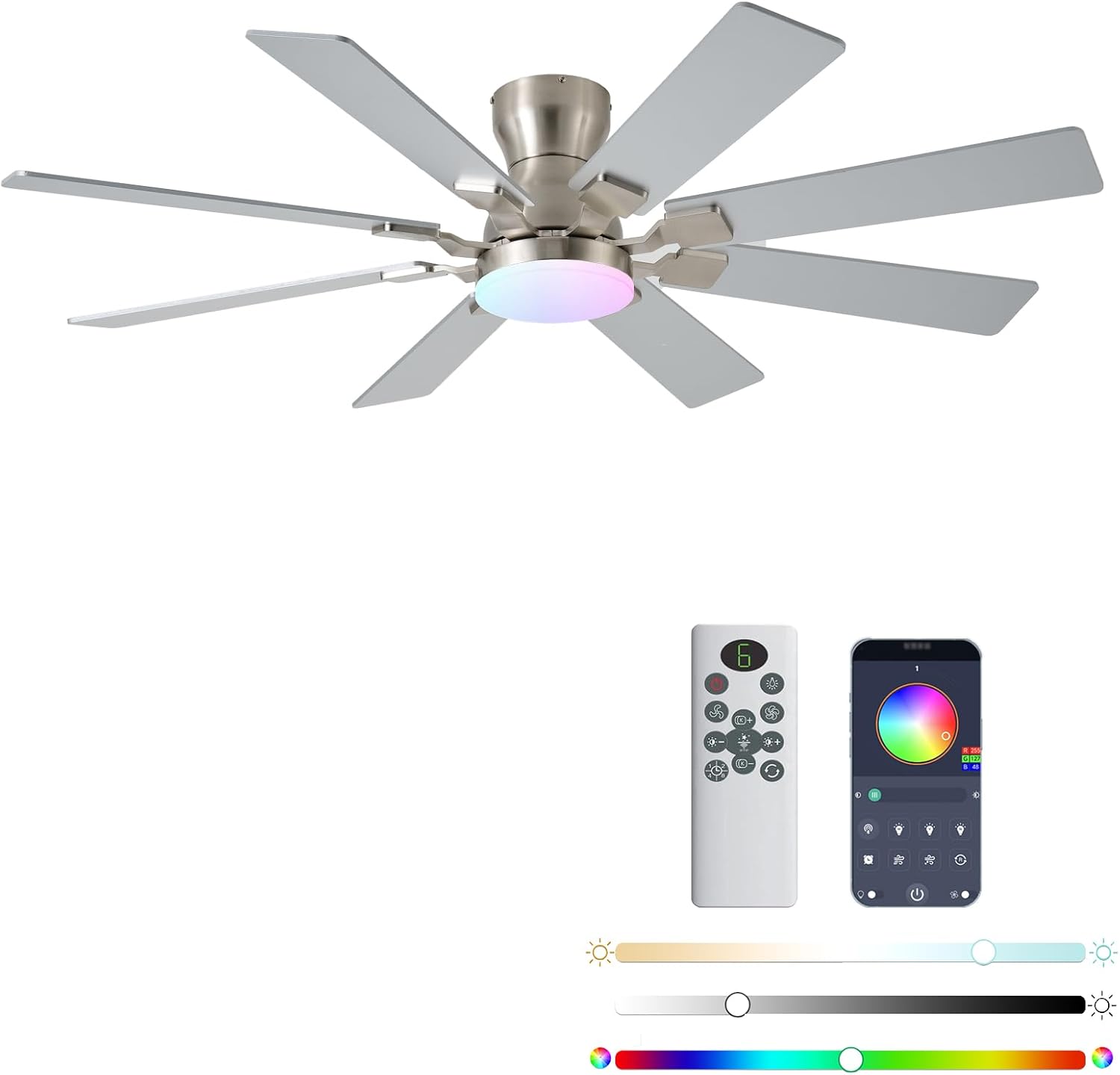 52 inch Ceiling Fan with Light and Remote Control for Comfort