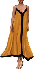 Women's 2025 Summer Maxi Dress Spaghetti Strap V Neck - Flowy