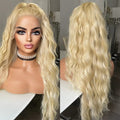 13x3.5 Blonde 613 Synthetic Lace Front Wig - Long Loose Curly