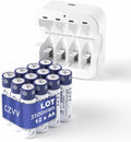Lithium 1.5V Rechargeable AA Batteries 8-Pack - Long Life Rechargeable