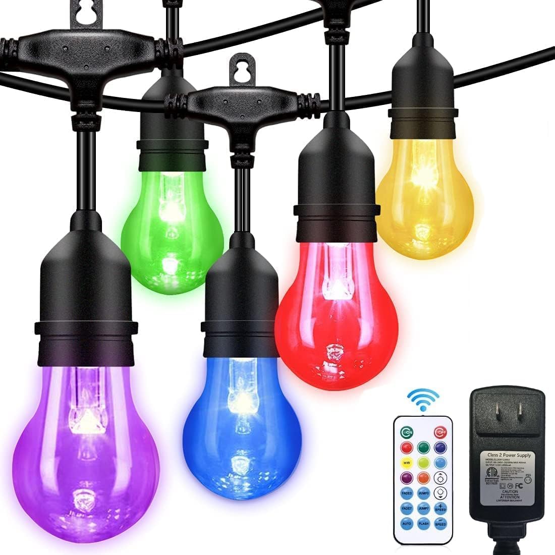 35FT Outdoor String Lights with 16 Shatterproof Bulbs for Patio