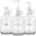 3 Pack Laundry Detergent Dispenser with Pump and Lid - Organized 64 Oz
