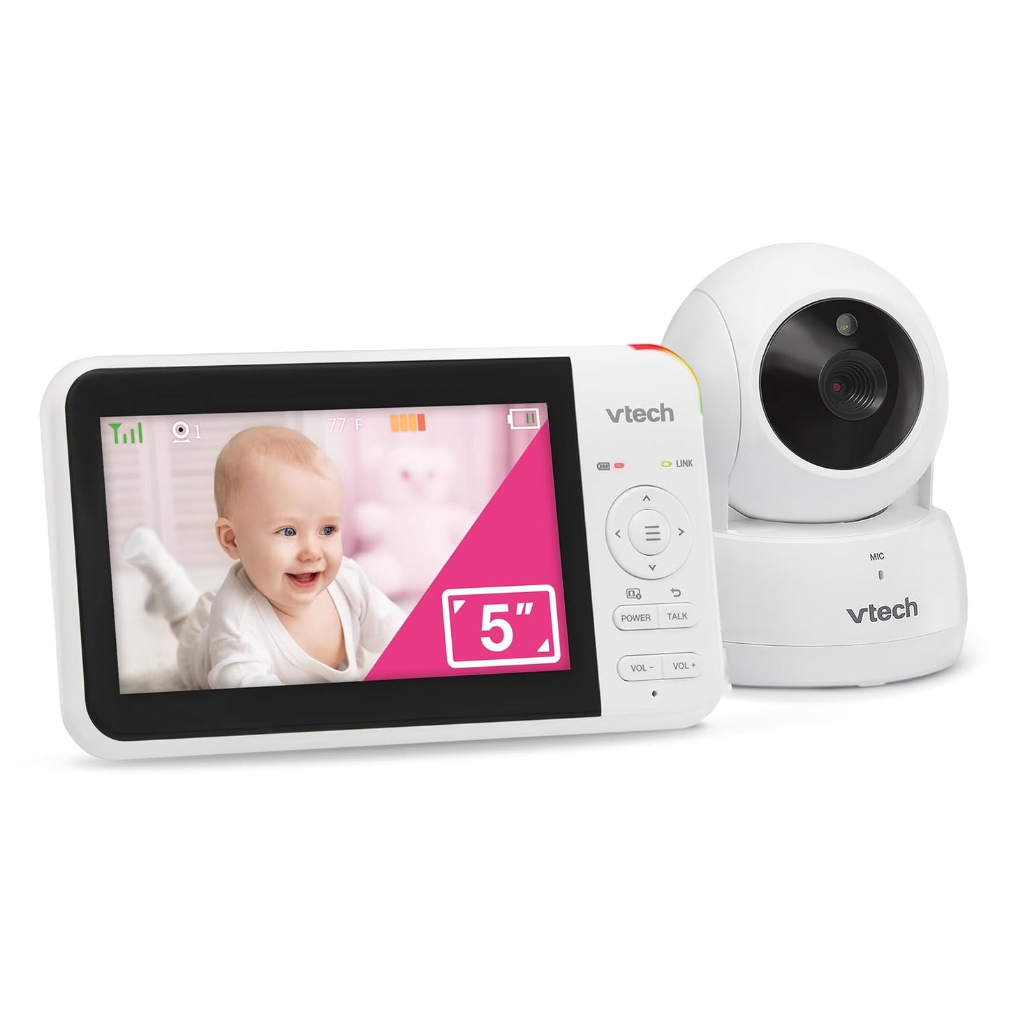 VTech Pan-Tilt-Zoom Baby Monitor - Extended Battery Life & Long Range!