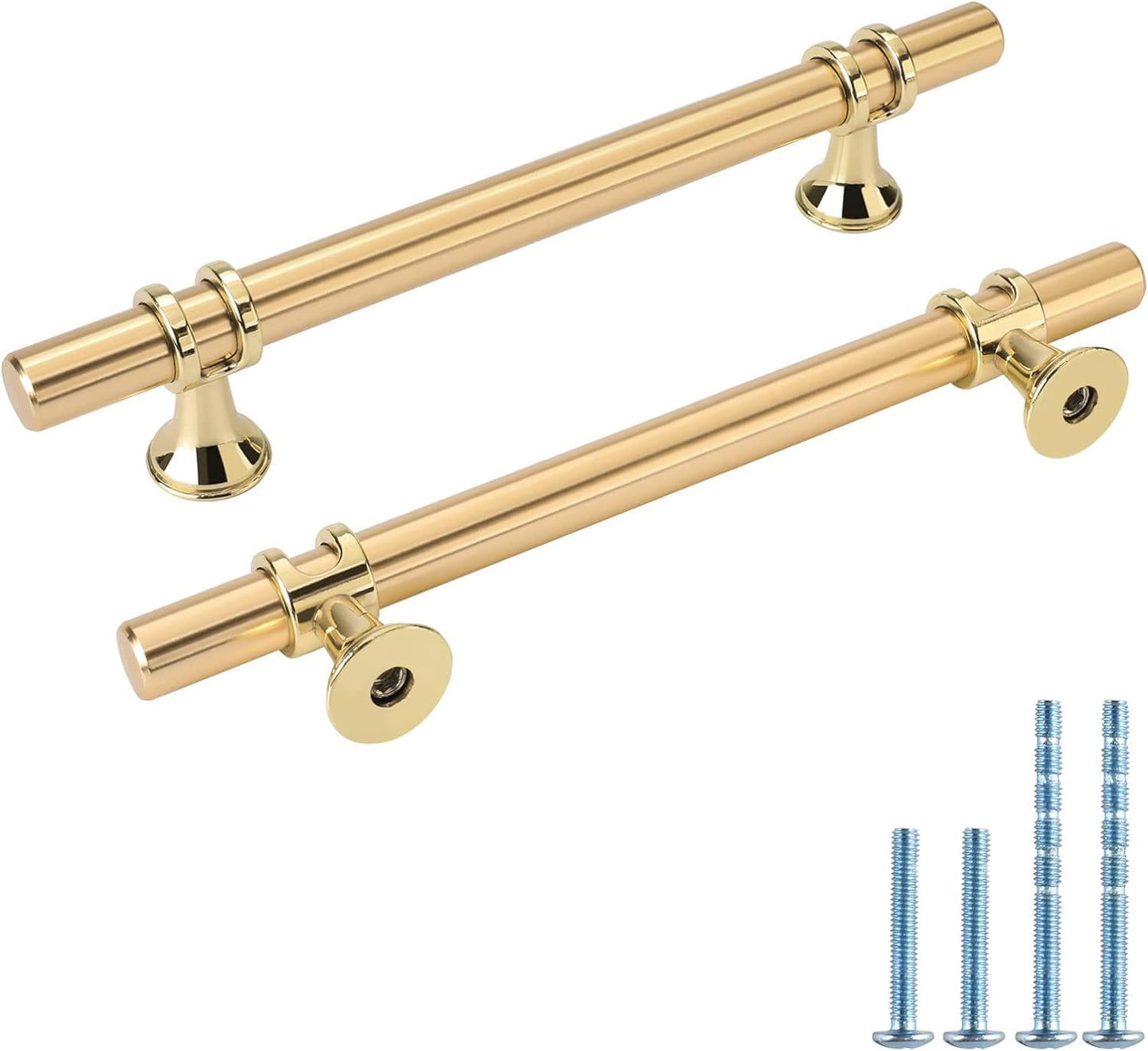 Rergy Cabinet Handles Drawer Pulls 50Pack Gold 5inch Center