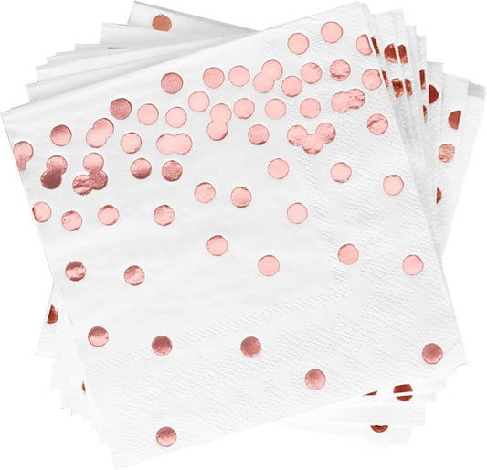 100-Pack Rose Gold Cocktail Napkins - Luxe Party Essential!
