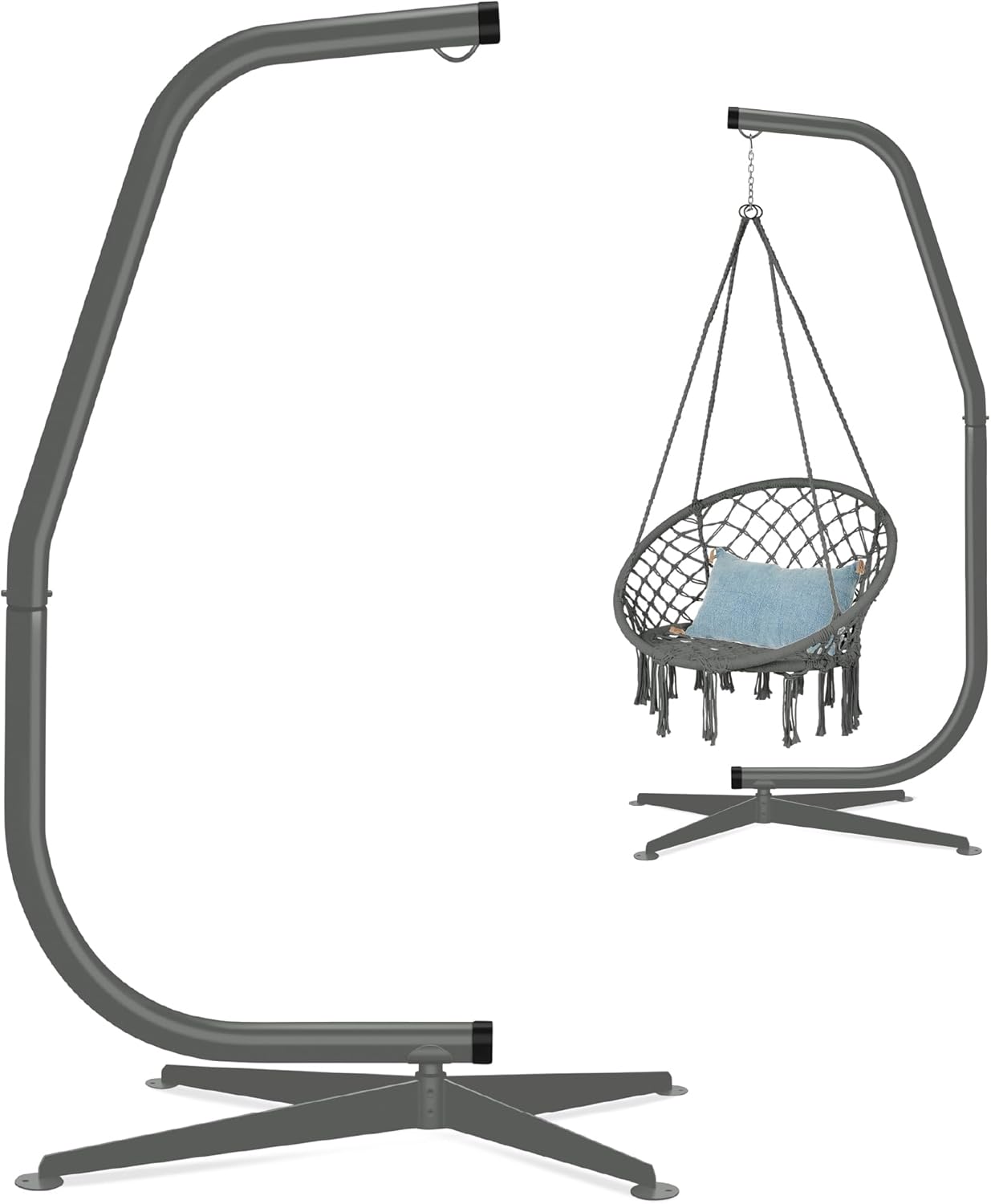 Best Choice Products Metal Hanging Hammock C-Stand for Chair
