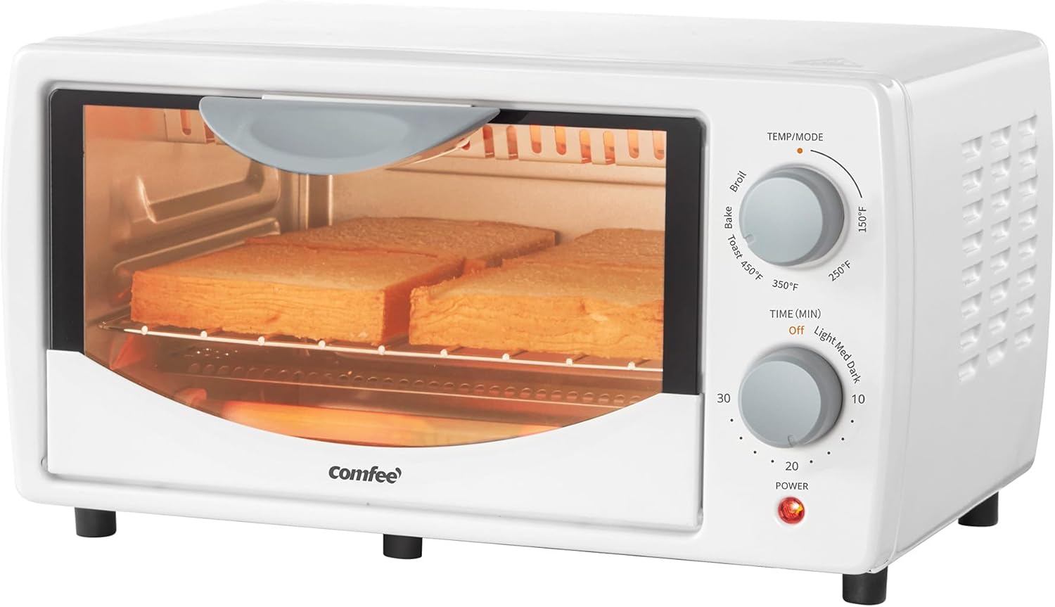 COMFEE' Mini Toaster Oven: Bake, Broil, & Toast with 950W Power