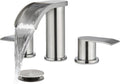 Waterfall 8 in Widespread Bathroom Faucet Set - Brushed Nickel