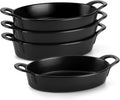 Oval Au Gratin Baking Dish Set of 4 - Compact Ceramic Casseroles