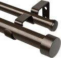 Double Curtain Rod 72 to 144 in Bronze - Heavy Duty Drapery Rod