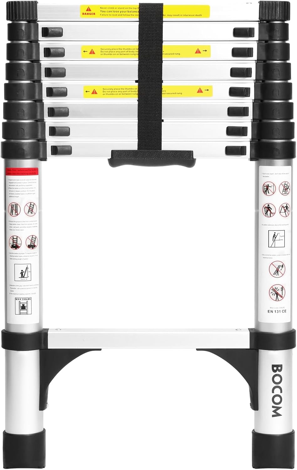 BOCOM 8.5 FT Aluminum Telescoping Ladder for Home and Outdoor