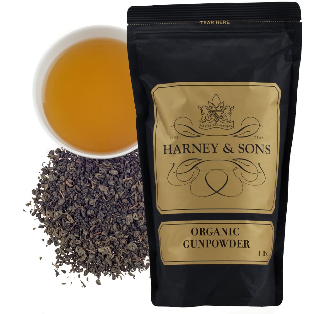 Organic Gunpowder Green Tea Loose Leaf, 16oz Bag for Tea Lovers
