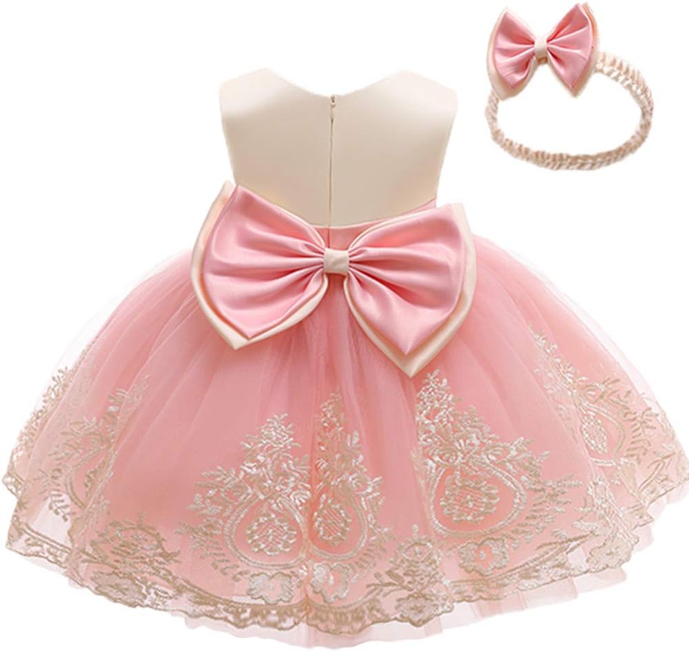 CMMCHAAH Baby Girls Pageant Lace Embroidery Dresses for Toddlers