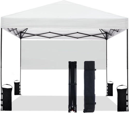 Portable 10x10 Pop-Up Canopy - Easy Setup & Half Sidewall