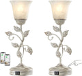 RORIANO Rustic Touch Table Lamps Set of 2 - Dimmable Nightstand Lamps