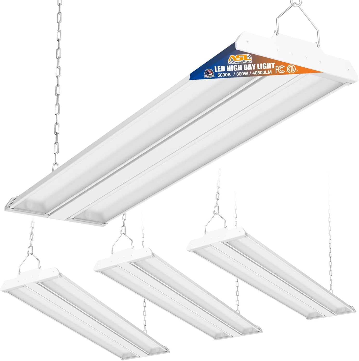 Allsmartlife LED Linear High Bay Light 4-Pack for Versatile Use