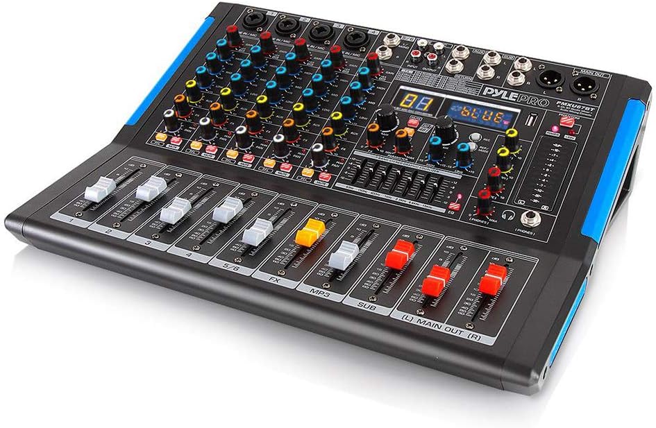 Pyle 6-Channel Bluetooth Studio Audio Mixer for DJs & Beginners