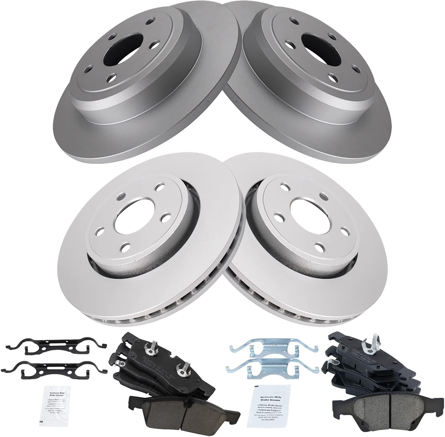 TRQ Front and Rear Brake Pad & Rotor Kit for Dodge Durango