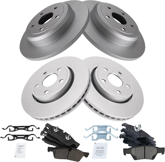 TRQ Front and Rear Brake Pad & Rotor Kit for Dodge Durango