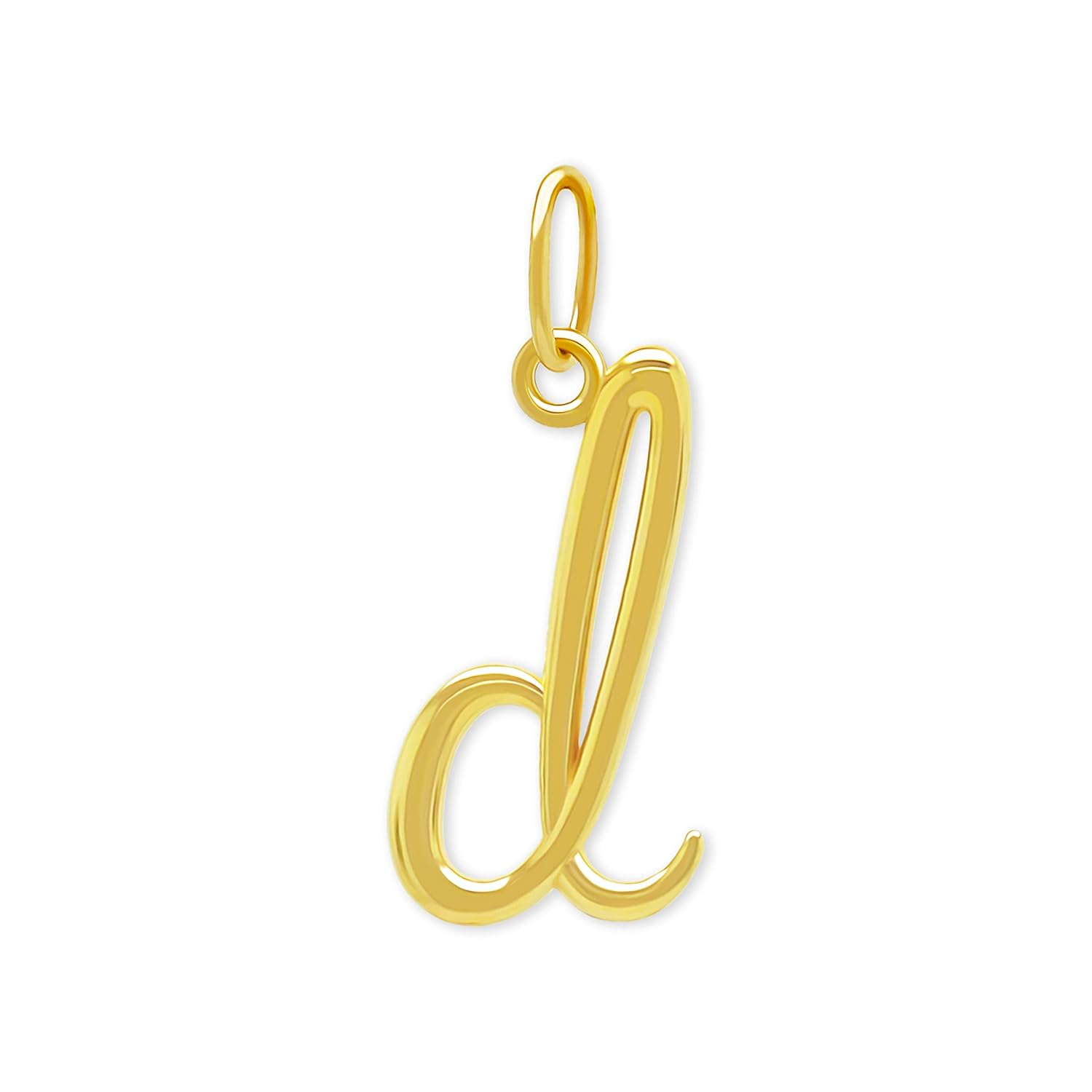 Small Initial Charm for Necklace - 10 Karat Gold Pendant Jewelry