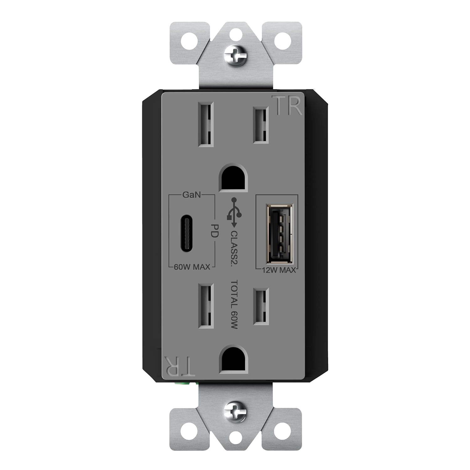 TOPGREENER GaN PD USB Type C Wall Outlet for Fast Charging