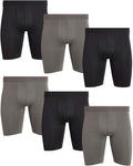 Mens Boxer Briefs 6 Pack - Platinum Performance Long Leg 9in