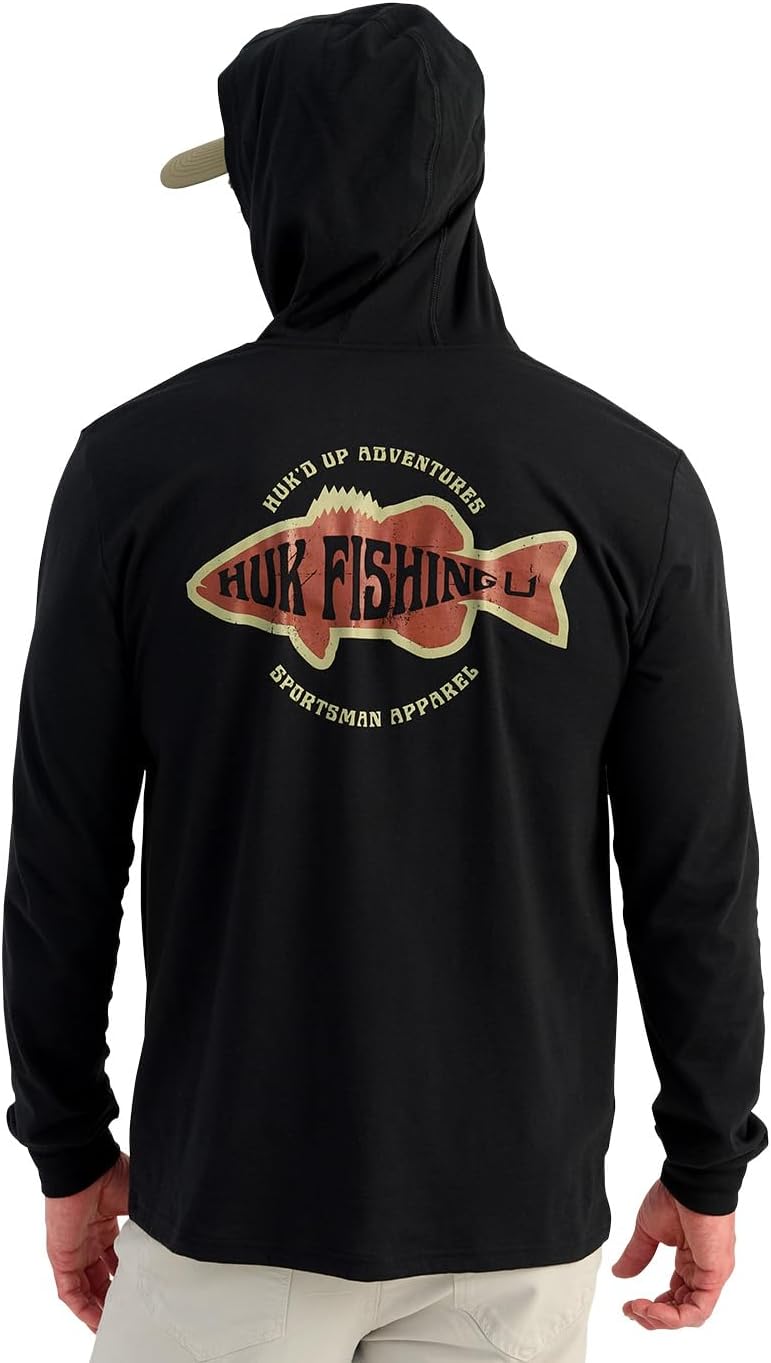 HUK Mens Hoodie Tee: Lightweight Performance Fishing Shirt