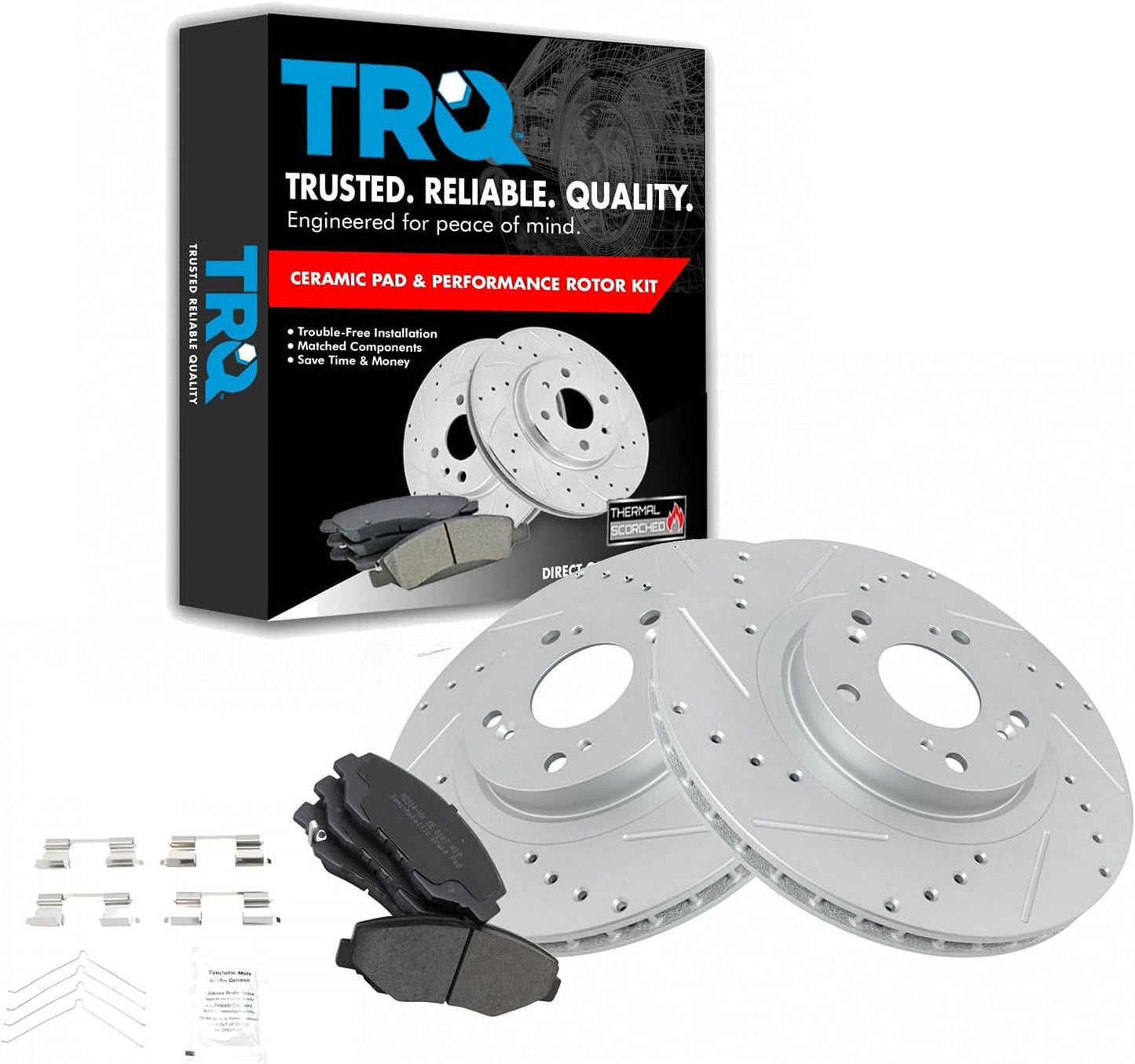 TRQ Front Premium Brake Pad and Rotor Kit for Honda CR-V