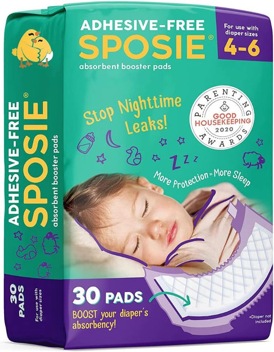 Sposie Diaper Booster Pads 30ct - Dermatologist Tested, Hypoallergenic
