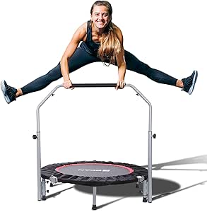 BCAN Foldable Mini Trampoline for Indoor and Garden Workouts
