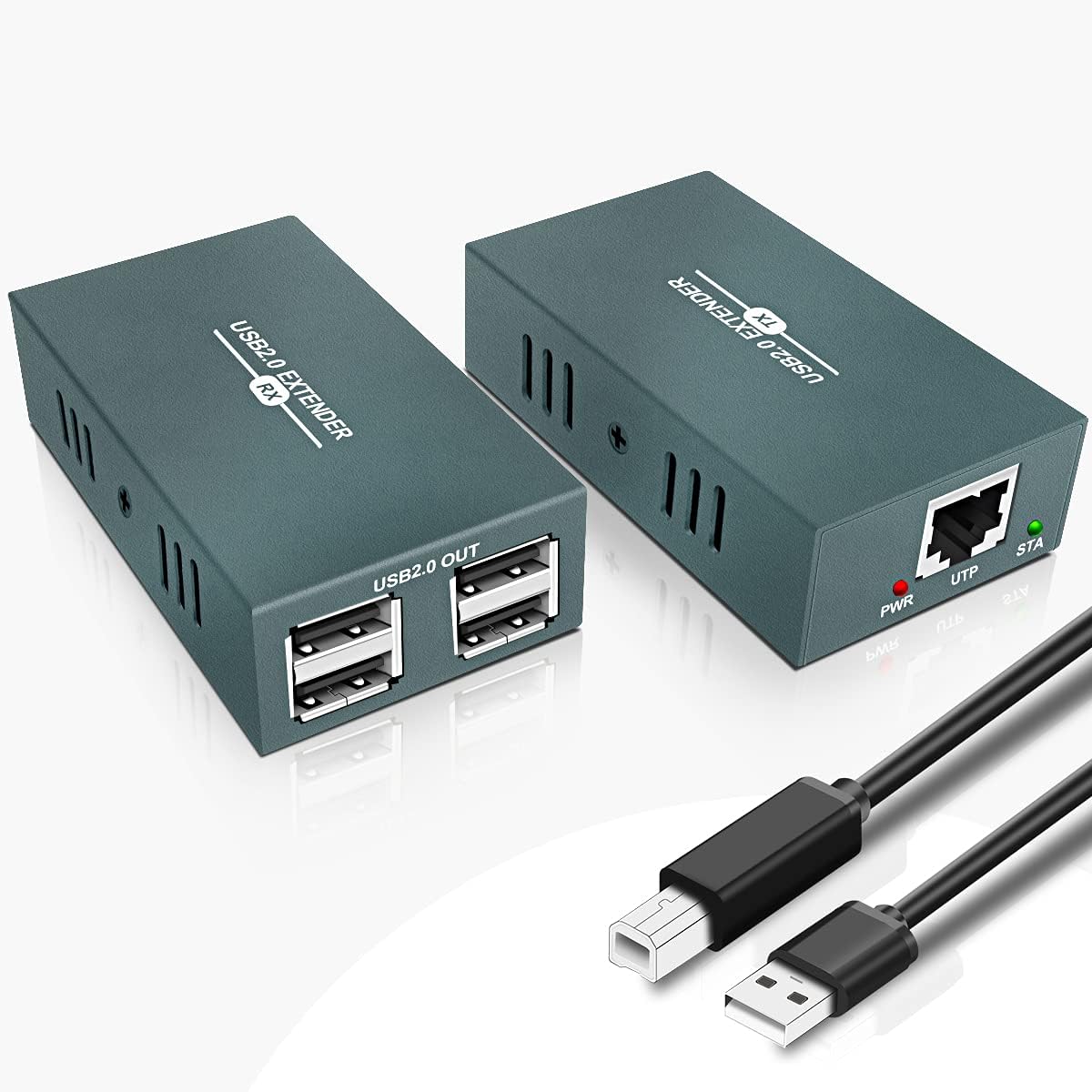 USB Extender Over Ethernet with 4 Ports for Long Distance Use