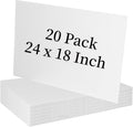 20 Pack 18in x 24in White Corrugated Plastic Sign Boards - Double