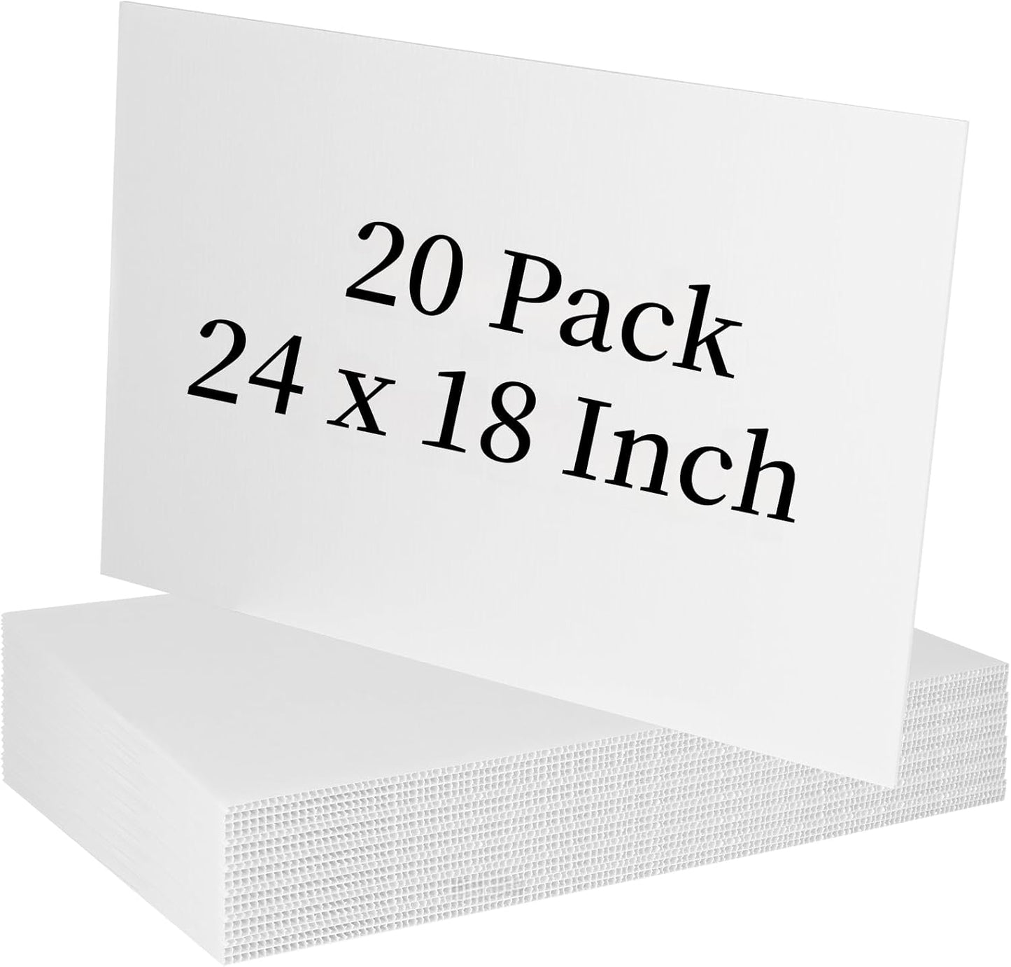 20 Pack 18 x 24 Large White Corrugated Plastic Sign Blanks