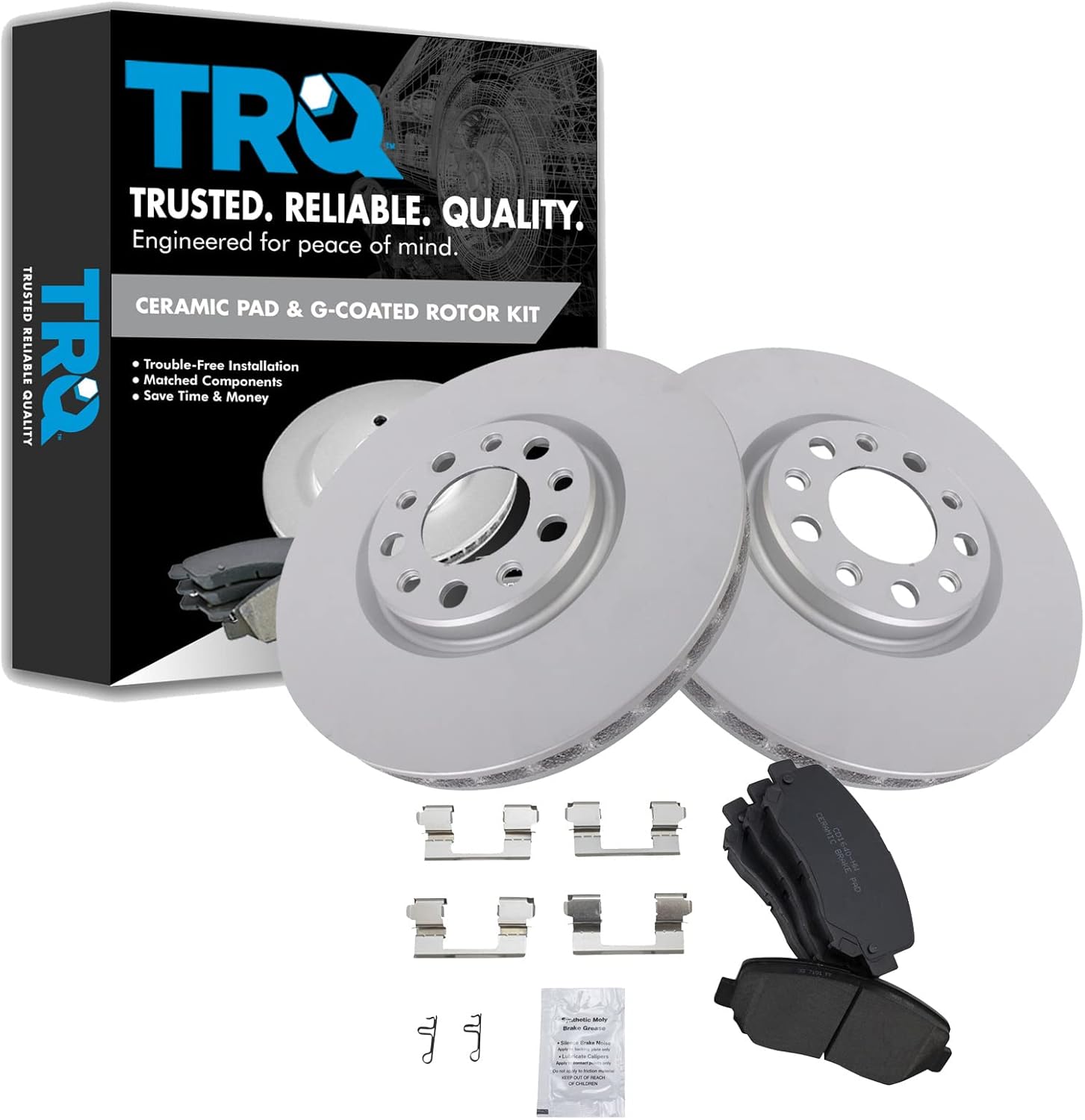 TRQ Front Brake Pad & Rotor Kit for Chrysler 200 & Dodge Dart