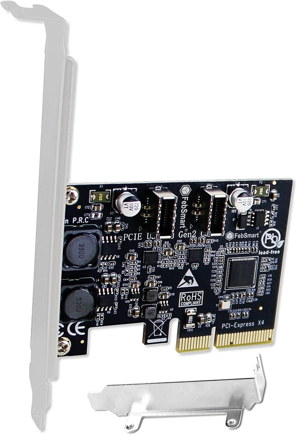PCIE X4 to 2X 10Gbps USB 3.1 GEN2 Type E Ports Card