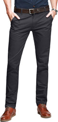 Match Mens Slim Tapered Flat Front Casual Pants - Slim