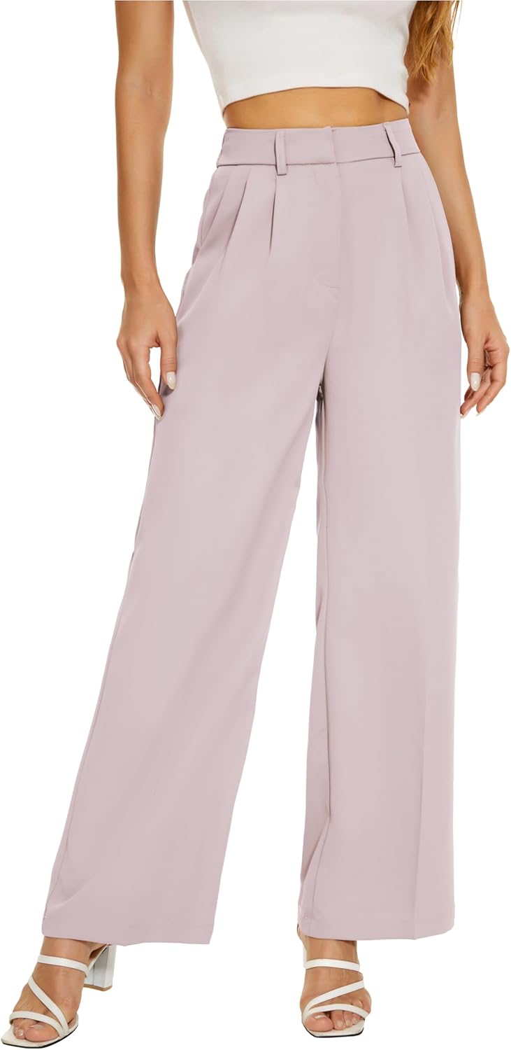 Women Office Wide High Waist Pants for Work and Casual Wear