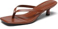 Women's Kitten Heel Thong Sandals Square Toe 1.77in Heel - Stylish