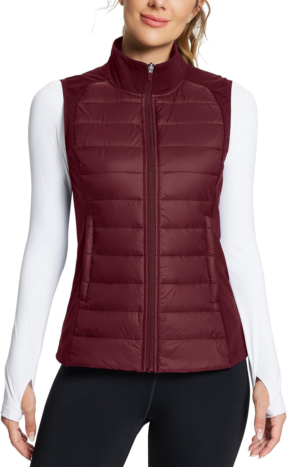 Baleaf Women's Lightweight Warm Puffer Vest for Winter Running