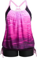 Plus Size Tankini for Women Two Piece - Tummy Control Blouson