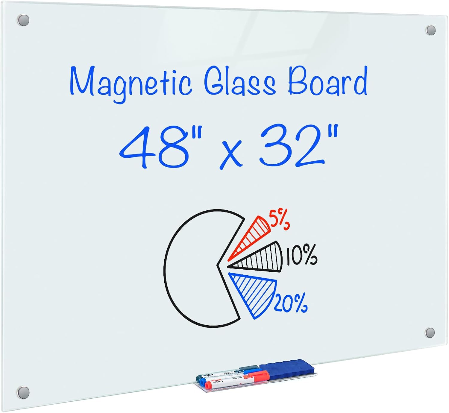 maxtek Magnetic Glass Dry Erase White Board for Home Office