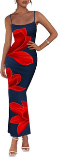 Floral Maxi Dress Spaghetti Strap Bodycon Slip Dress - Summer Ready