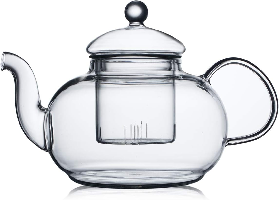 CnGlass 40.6oz Glass Teapot with Removable Infuser for Tea