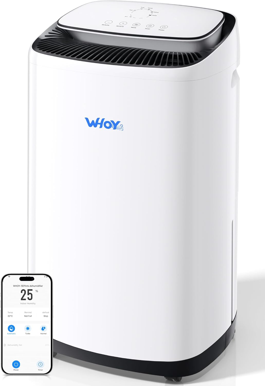 5000 Sq.Ft Dehumidifier for Basements with Smart Control