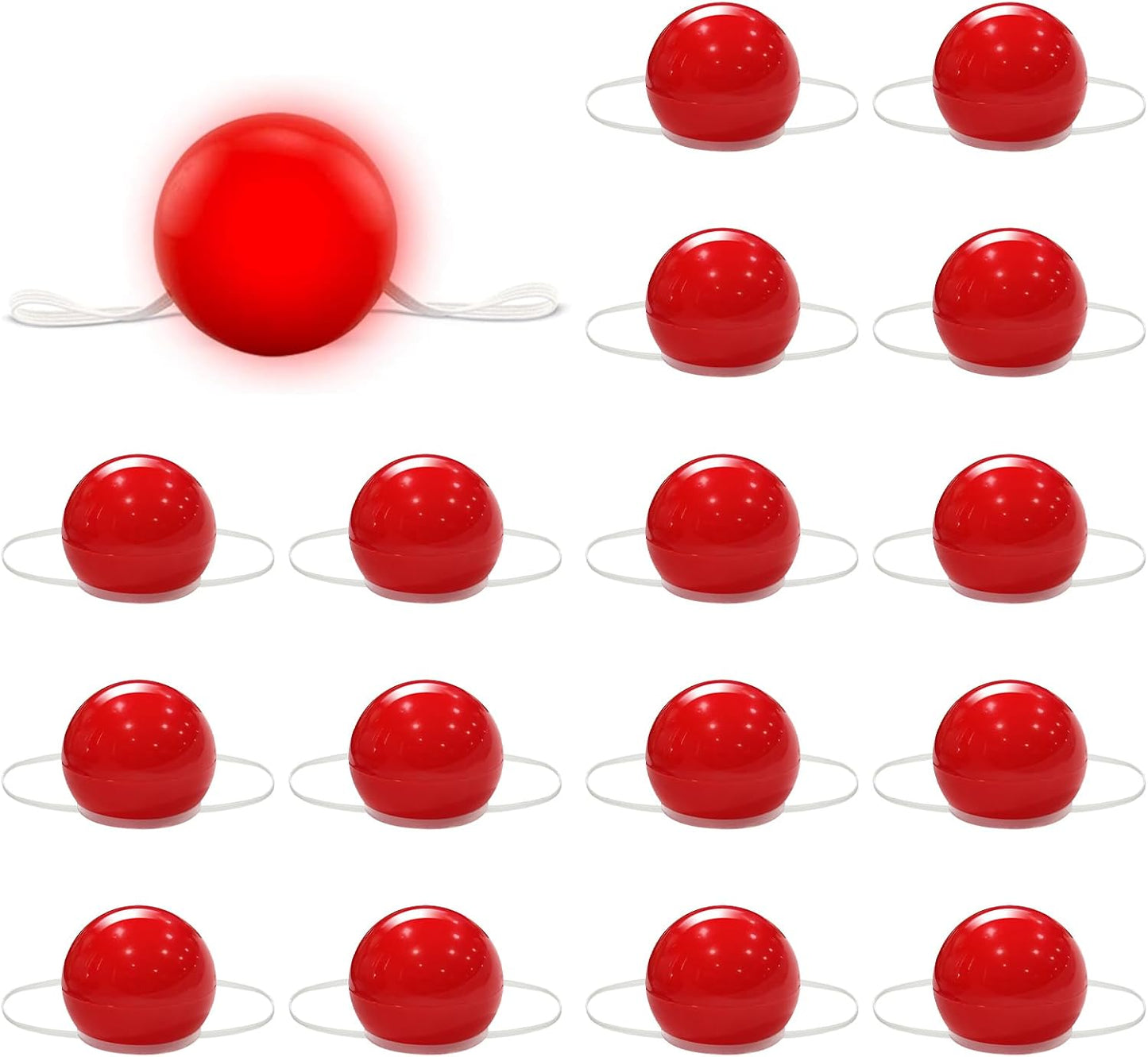 240 Pcs LED Red Clown Noses for Parties and Festivals Fun